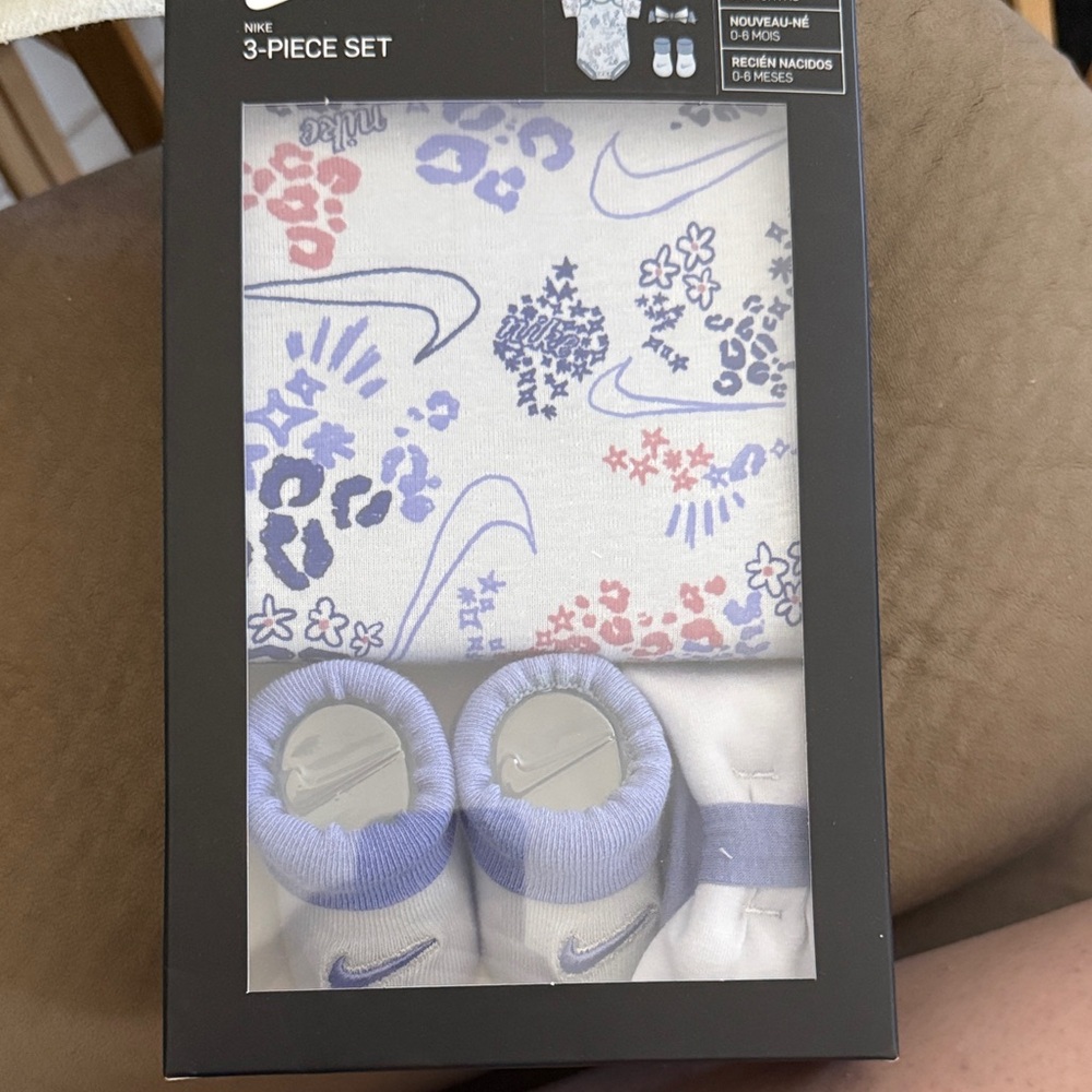 Nike Infant 3-Piece Set with Blue and Red Patterns